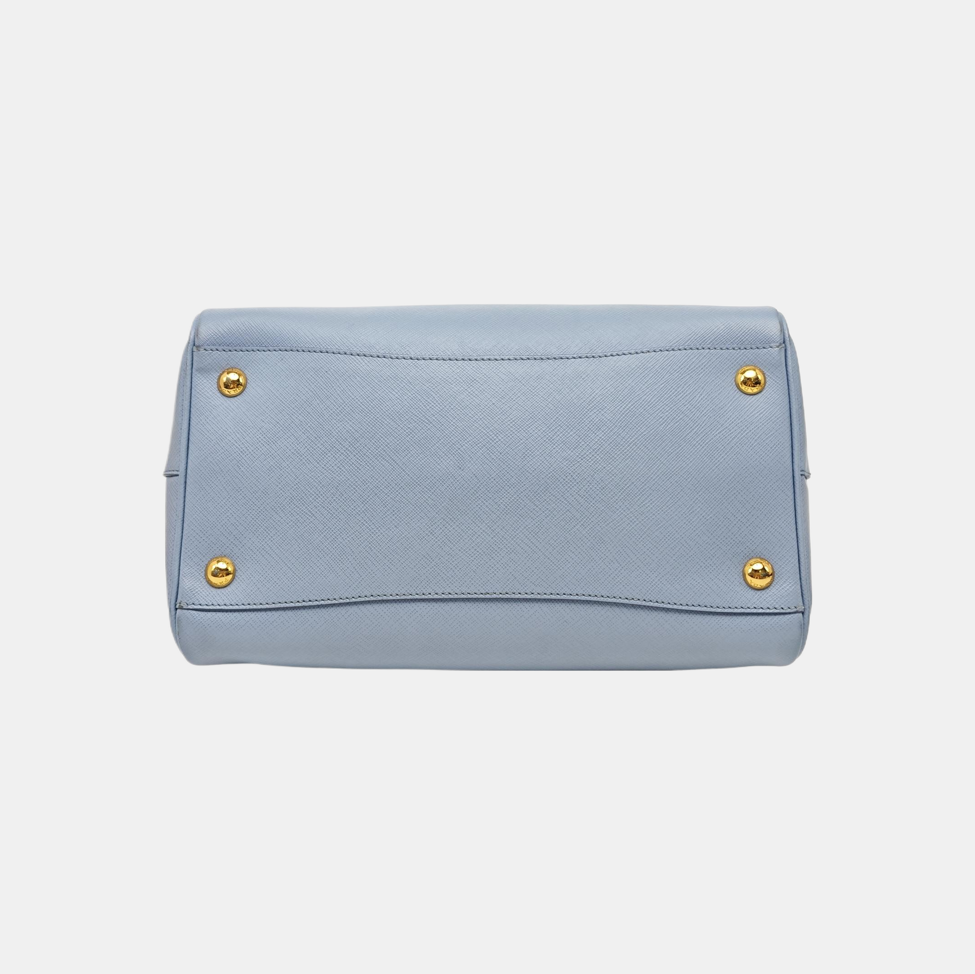 Saffiano Calfskin Shoulder Bag Blue