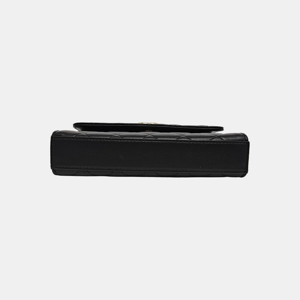 Quilted Lambskin Shoulder Bag Black