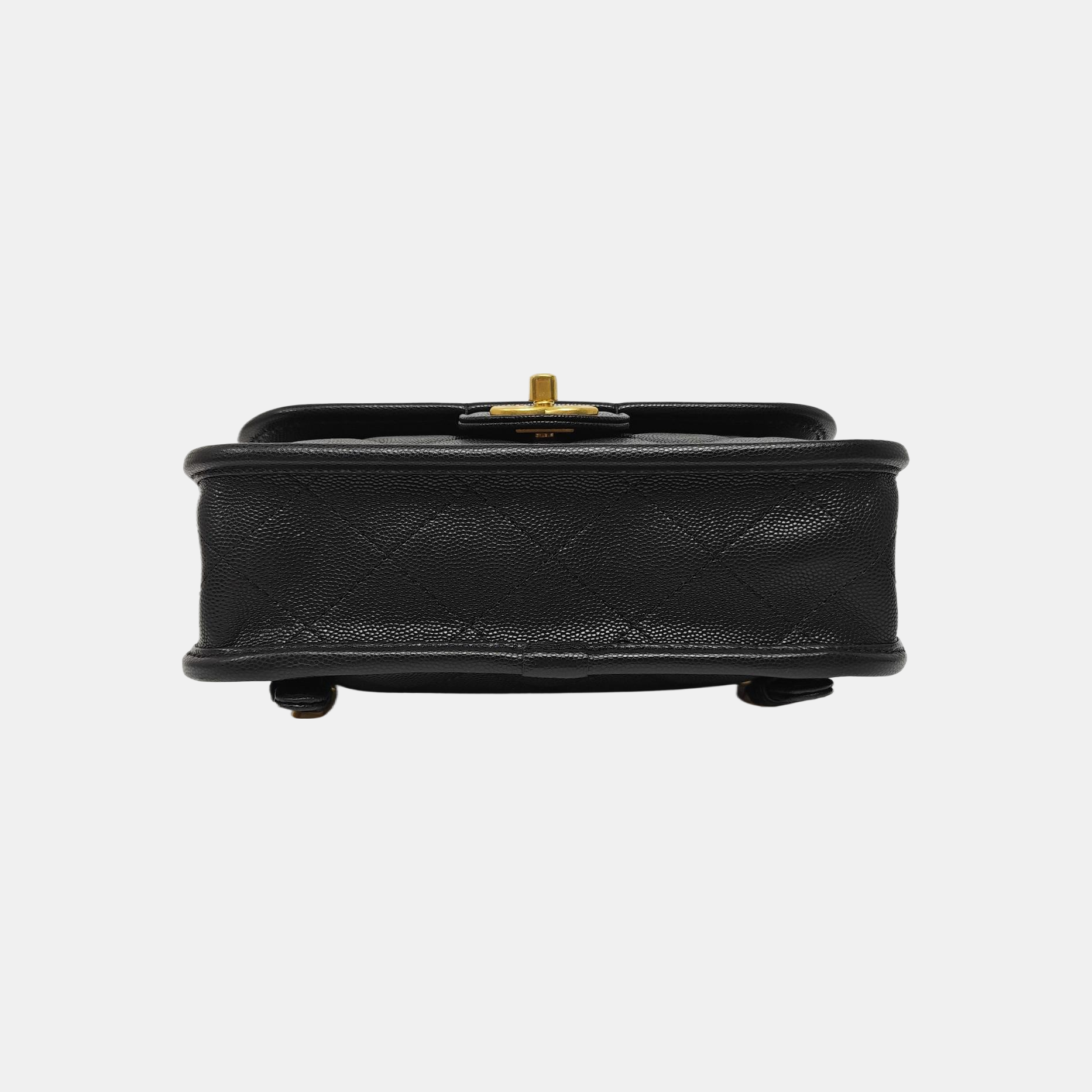 Quilted Grained Calfskin Backpack Black
