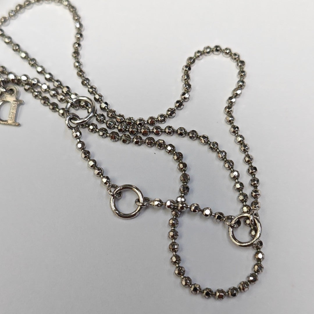 Dice Charms Metal Silver Necklace