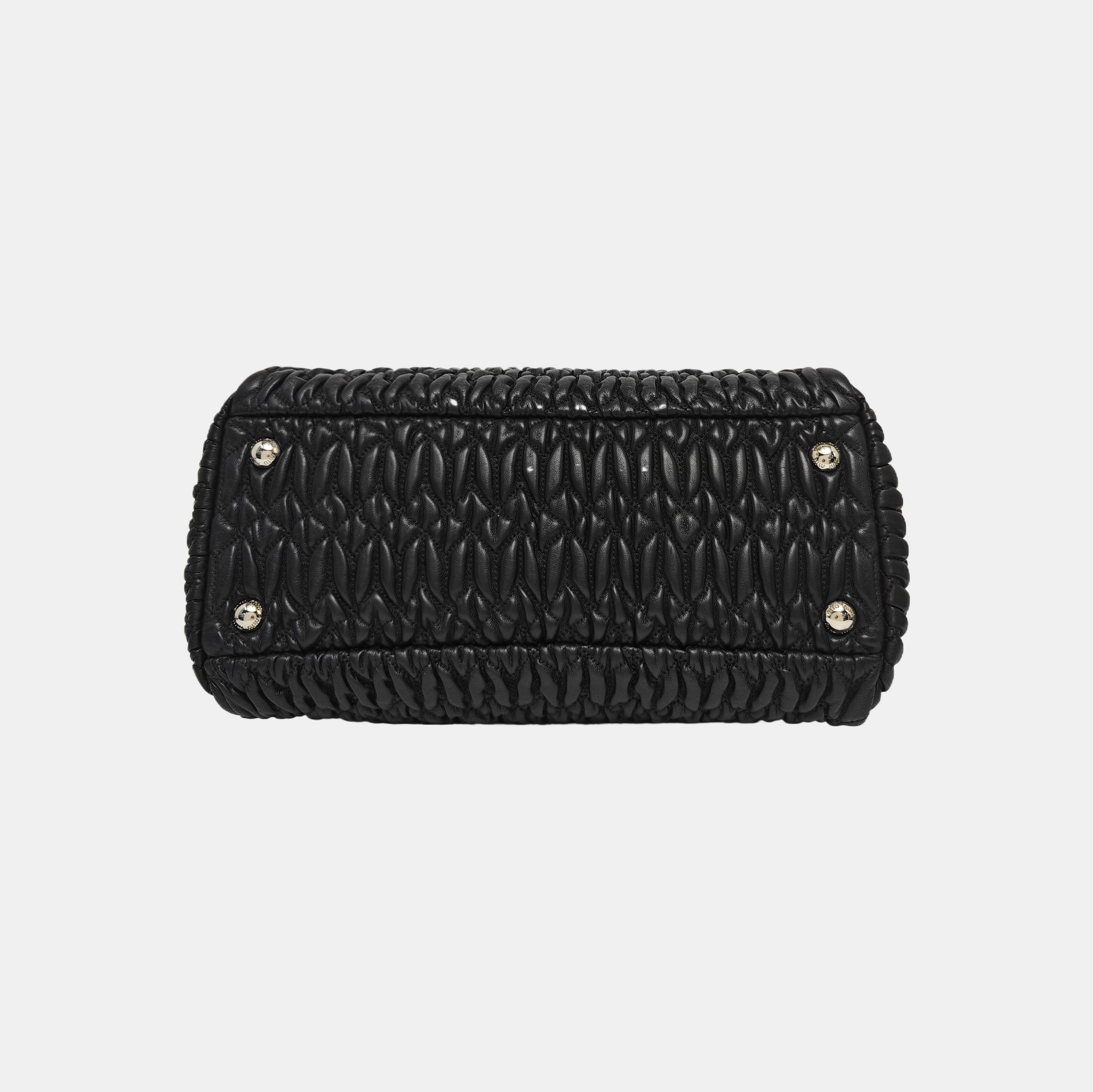 Lambskin Top Handle Bag Black