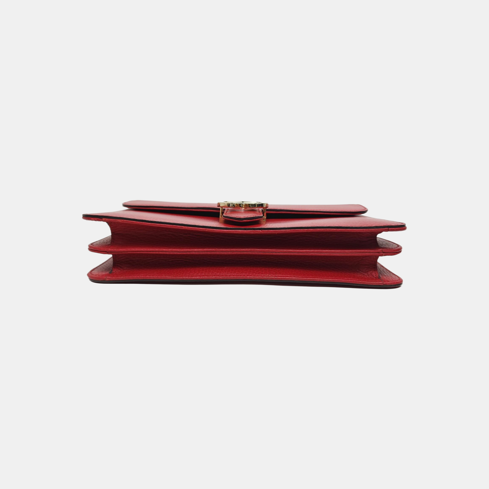 Interlocking G Large Calfskin Red