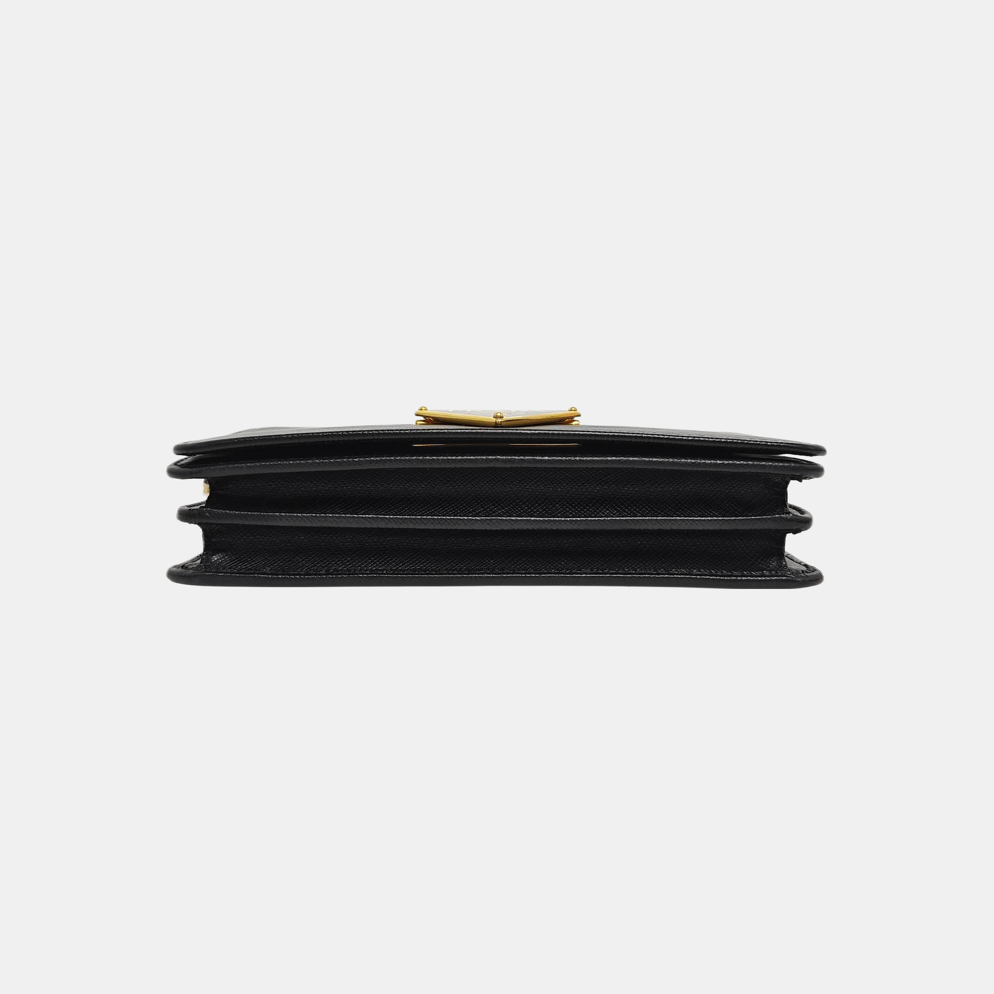 Saffiano Calfskin Shoulder Bag Black