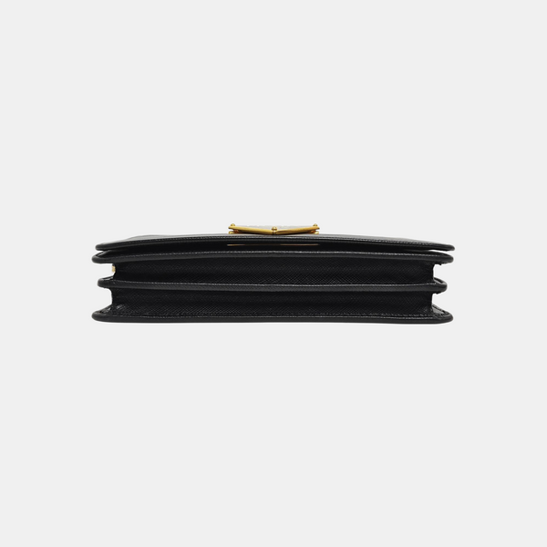 Saffiano Calfskin Shoulder Bag Black