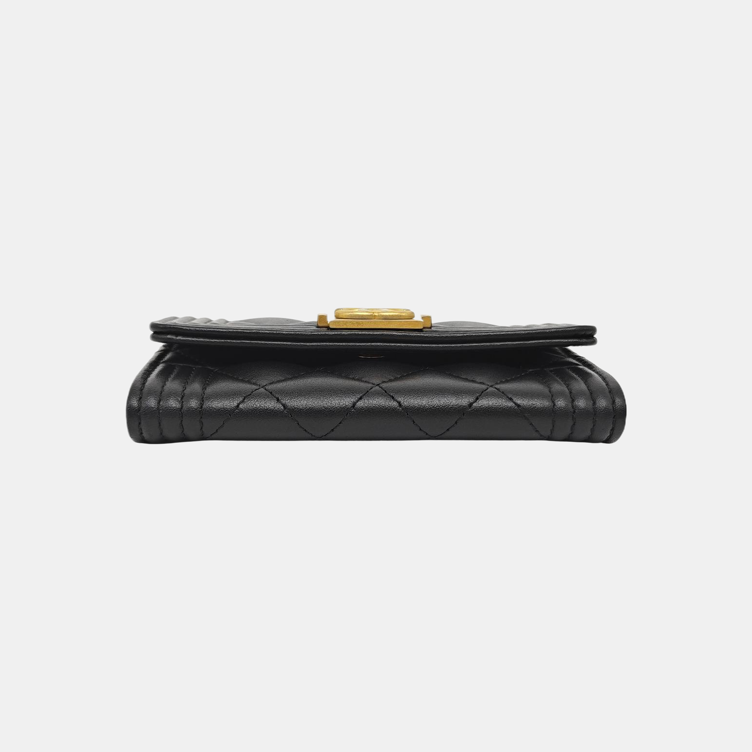 BOY CHANEL Quilted Calfskin Black Card Holder