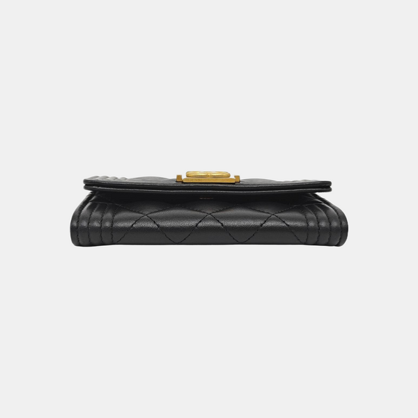 BOY CHANEL Quilted Calfskin Black Card Holder