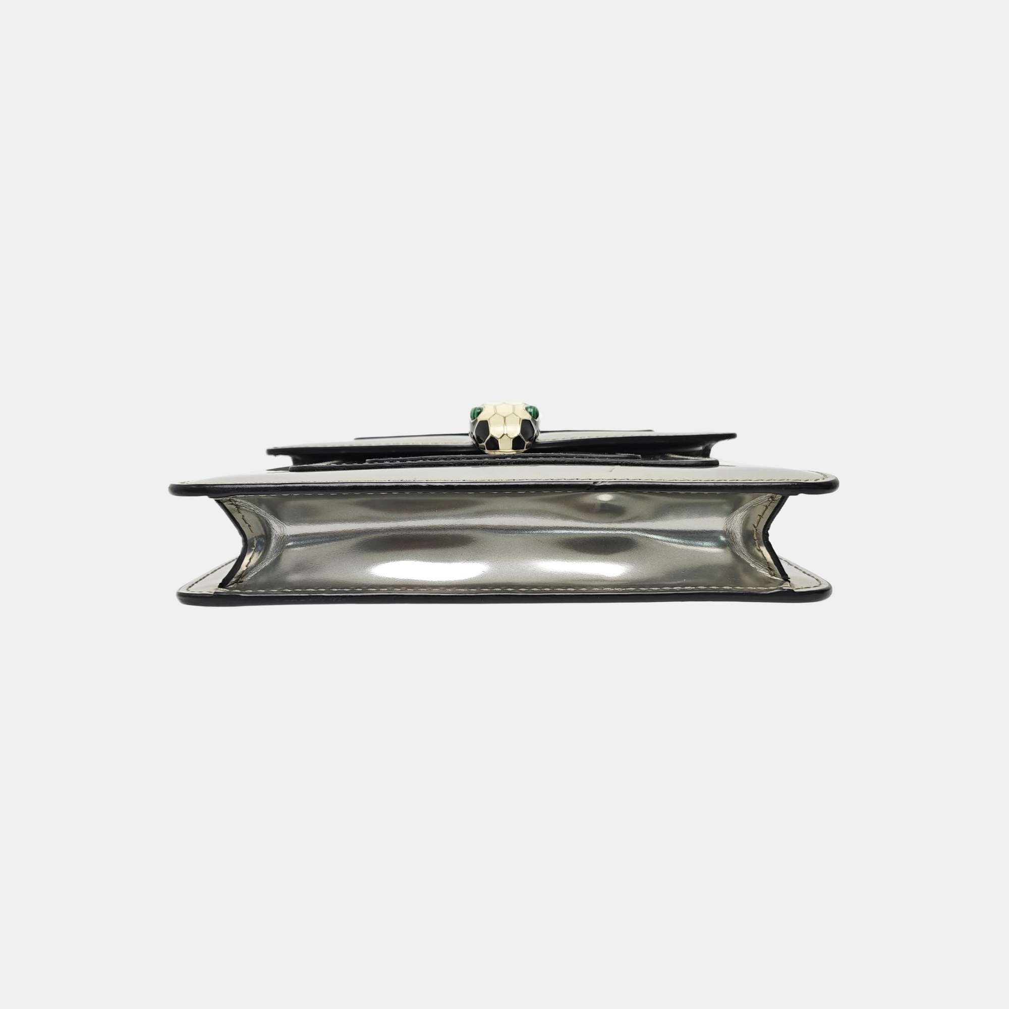 SERPENTI FOREVER Small Patent Leather Silver
