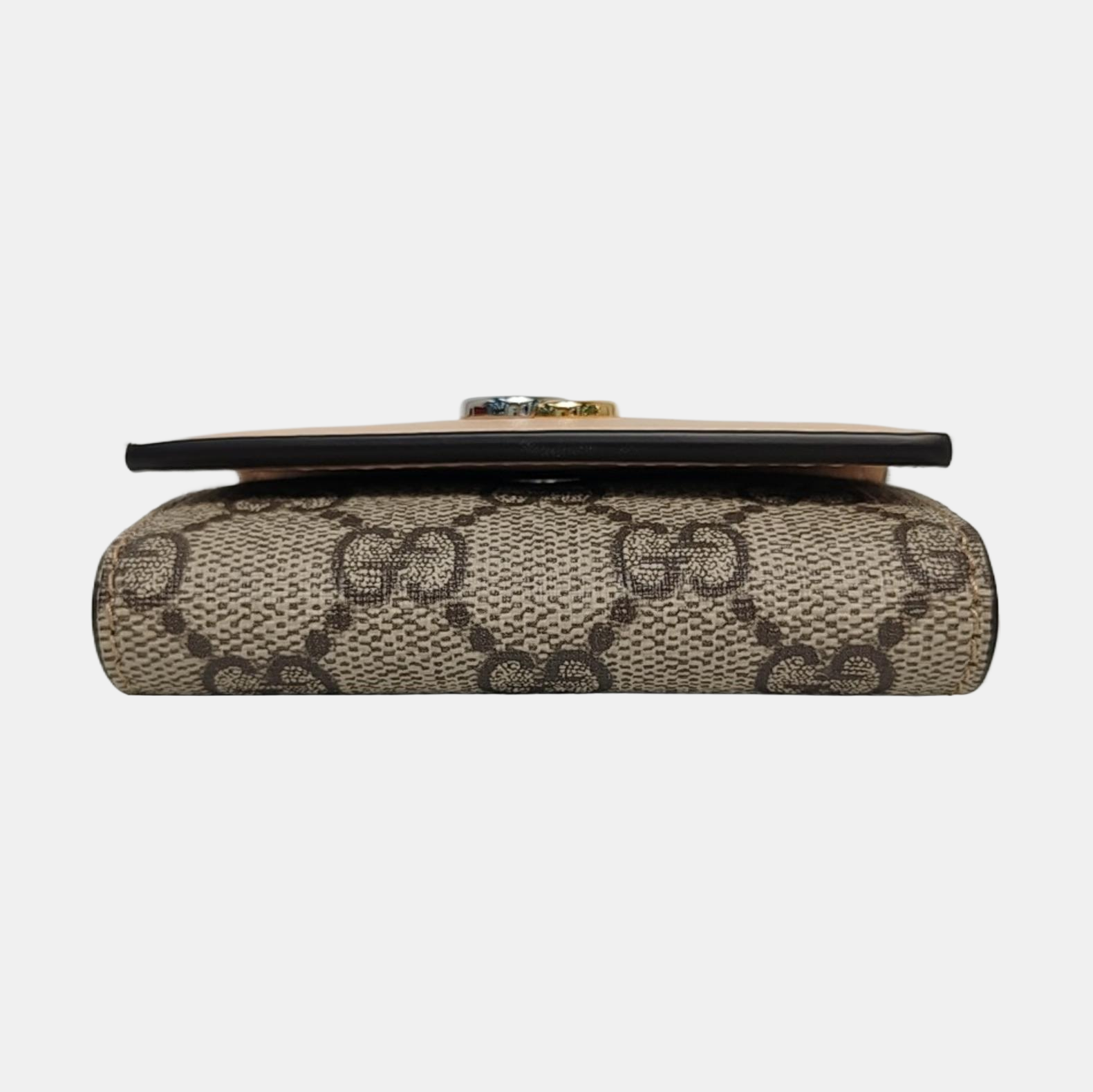 Monedero llavero GG Marmont de lona monogram en beis