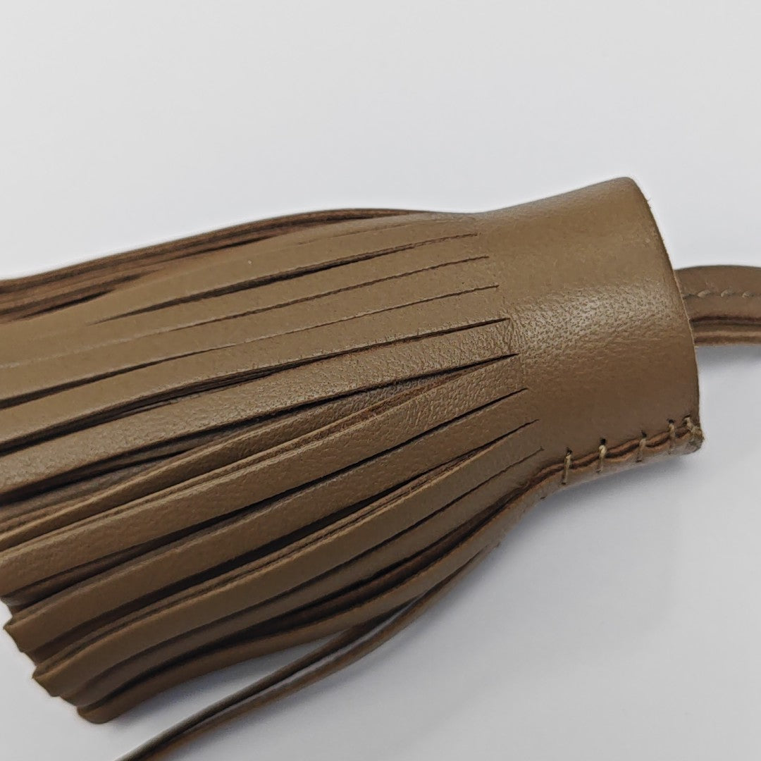 Leather Bag Charm Gray