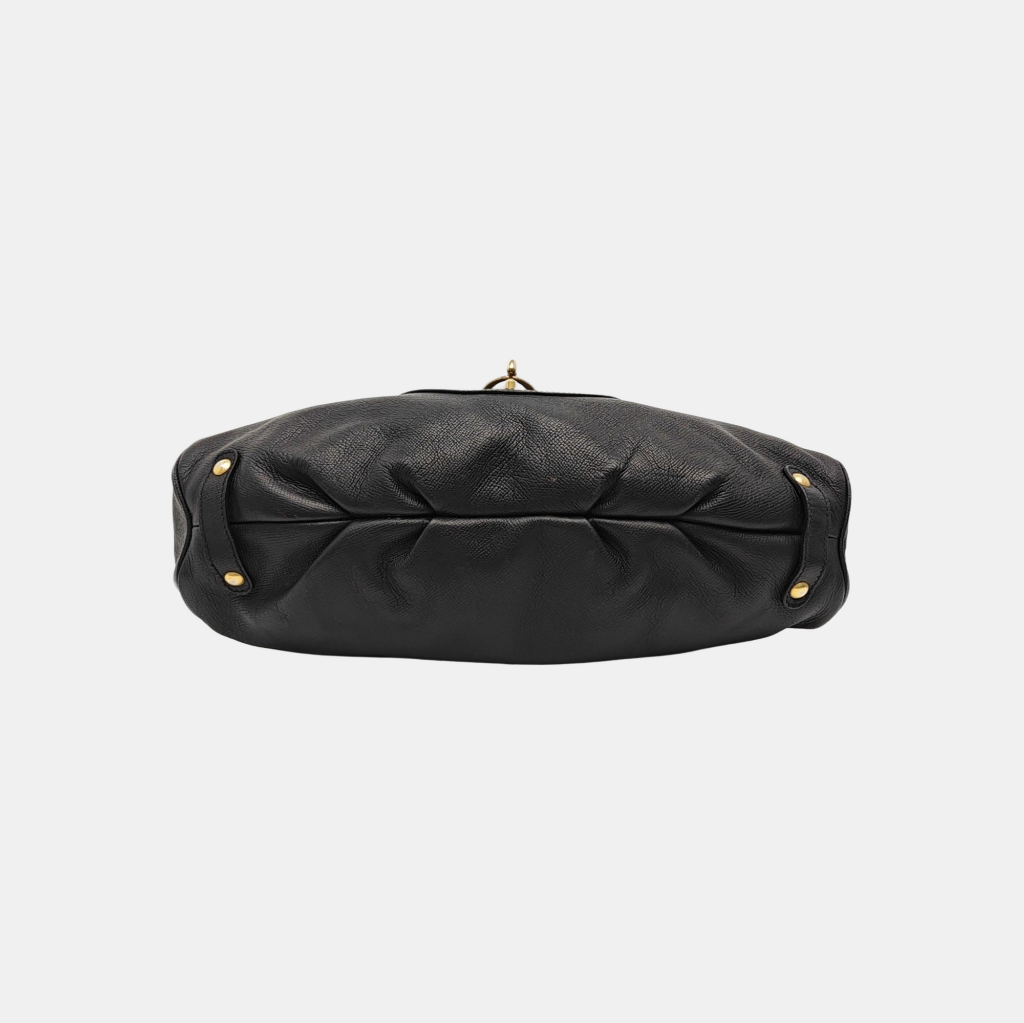 Calfskin Top Handle Bag Black
