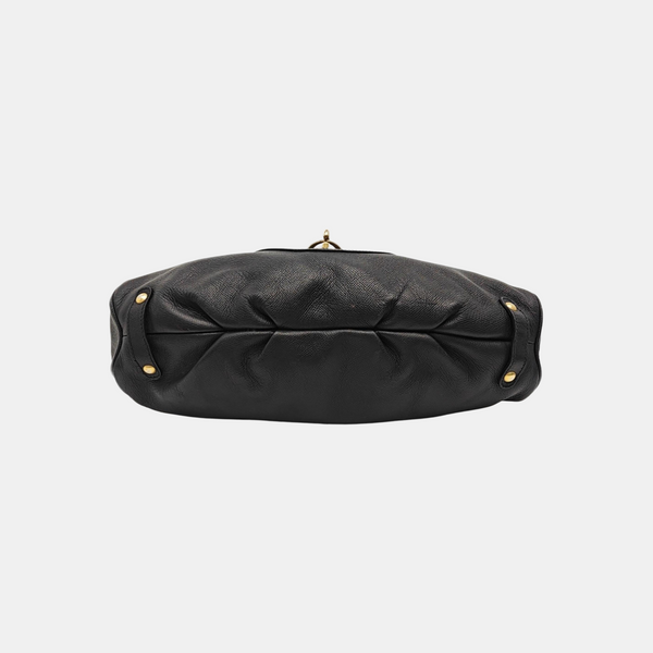Calfskin Top Handle Bag Black