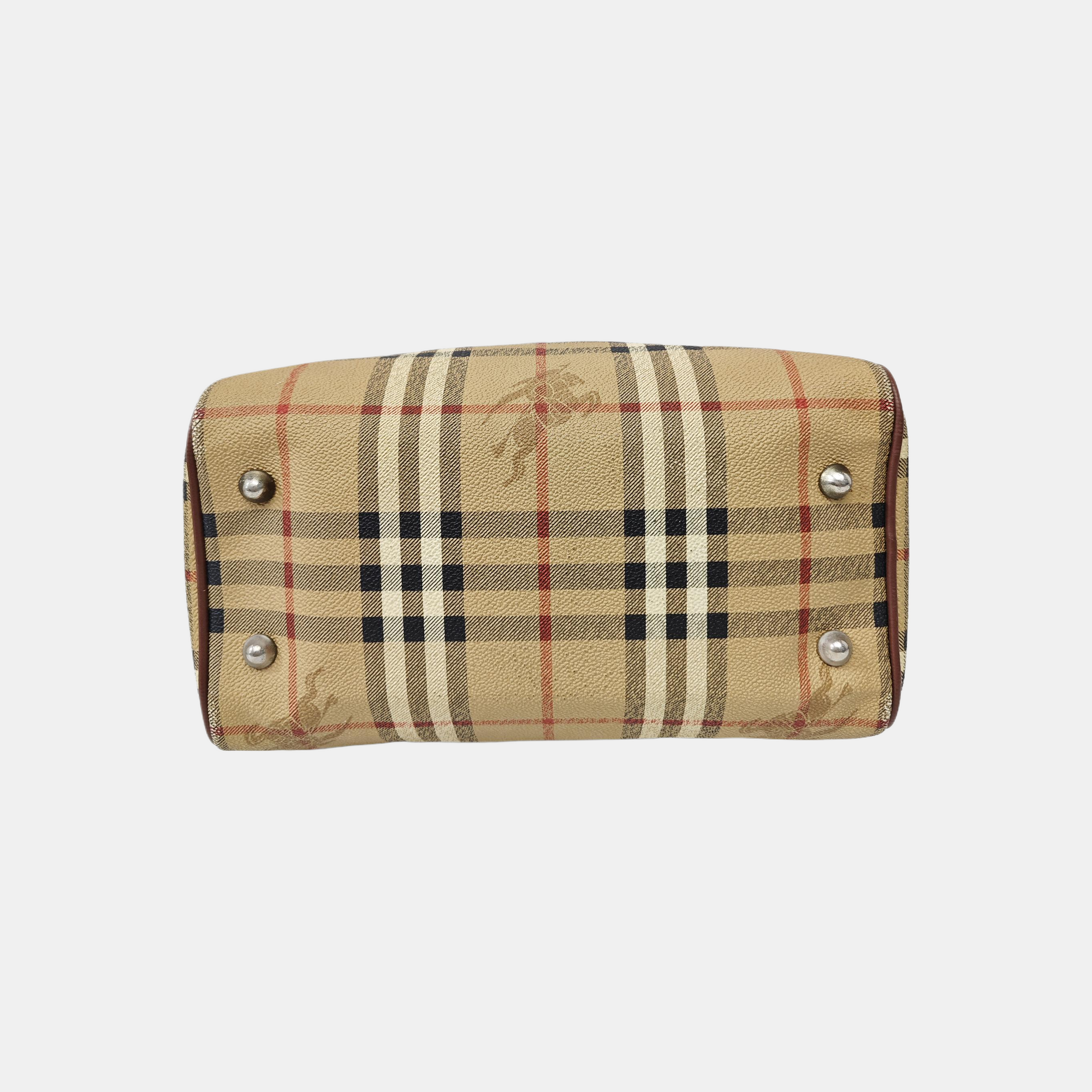 Coated Canvas Top Handle Bag Beige