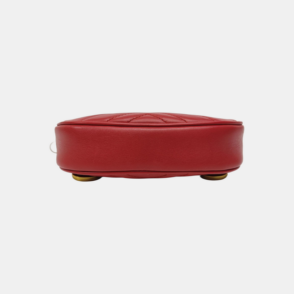 GG Marmont Super Mini Quilted Calfskin Red