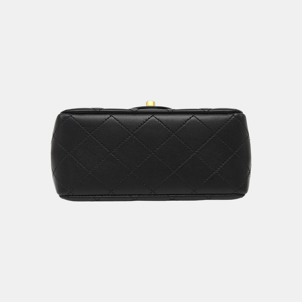 22SS Mini Quilted Lambskin Black