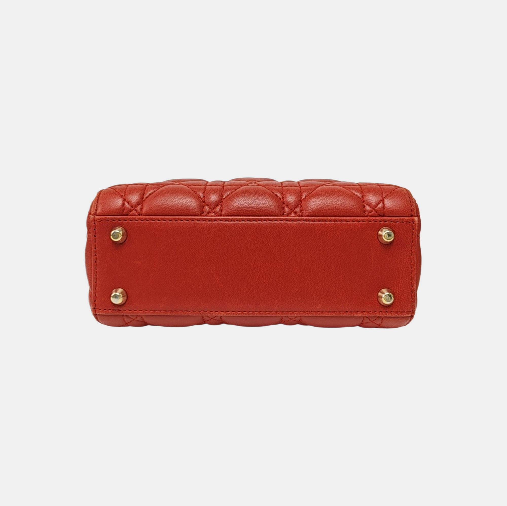 Lady Dior Mini Cannage Lambskin Red