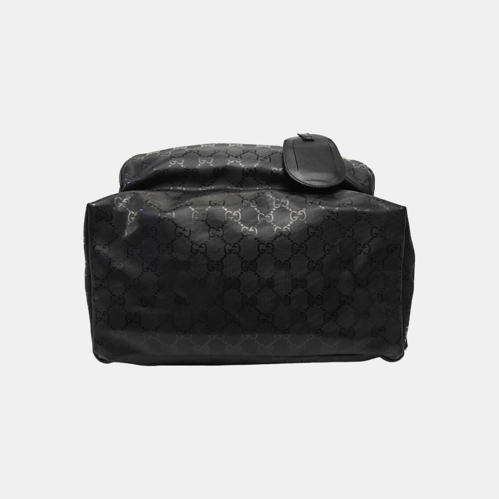 Monogram Coated Canvas Backpack Black