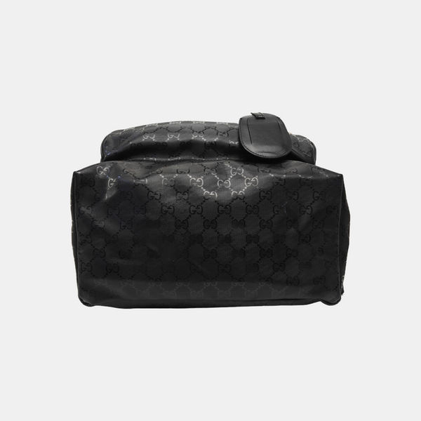Monogram Coated Canvas Backpack Black