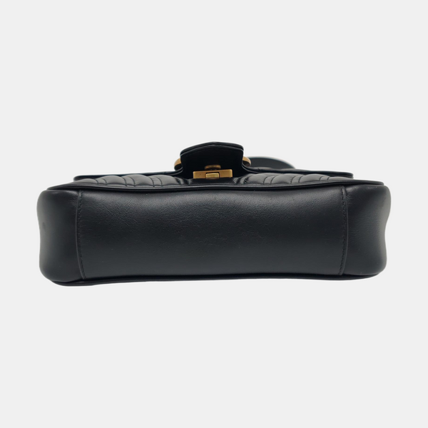 GG Marmont Small Quilted Calfskin Black