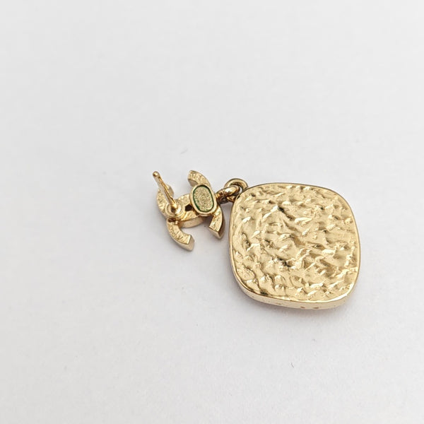 CC Logo Metal Gold Stud Earrings