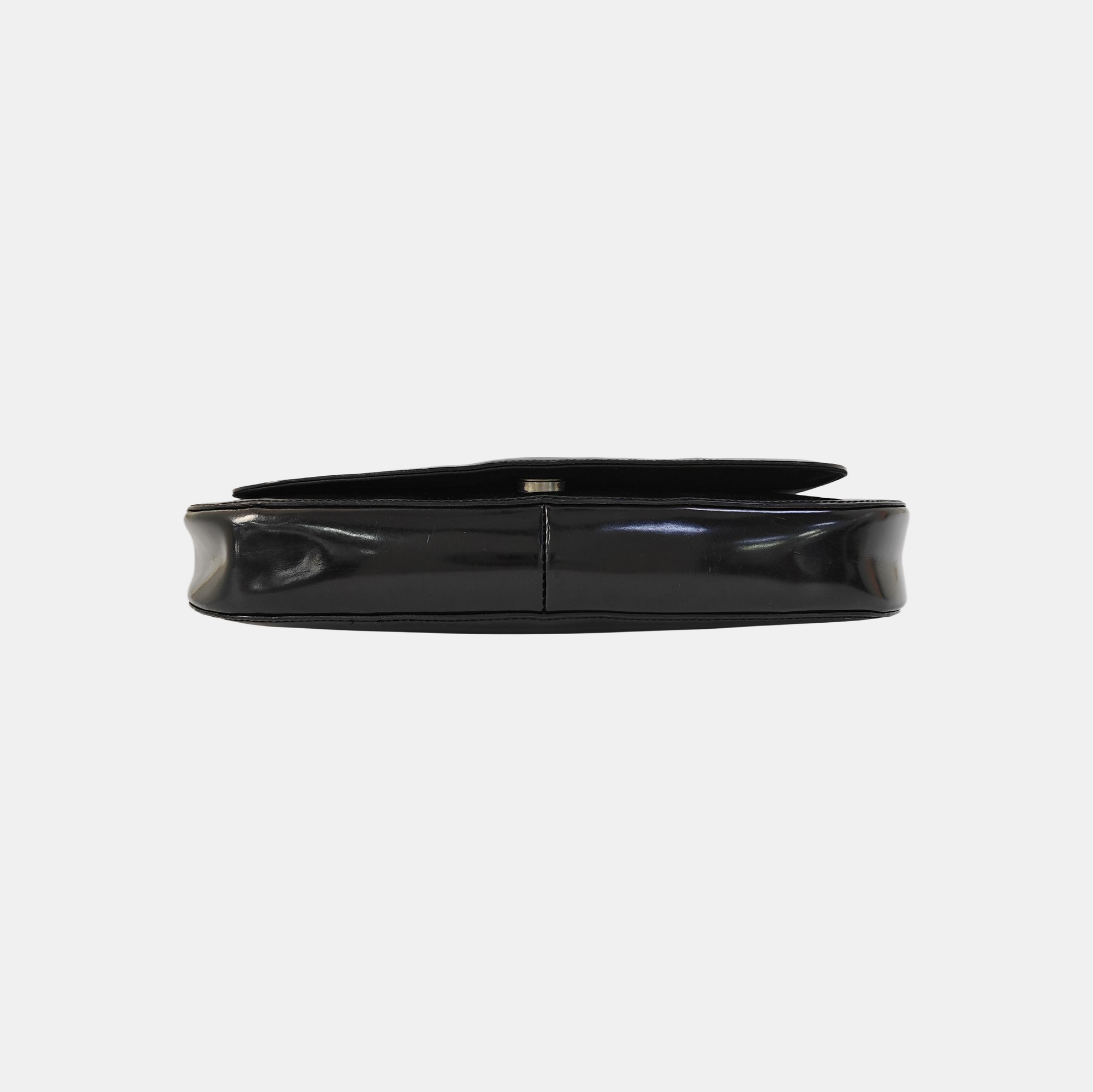 Patent Leather Shoulder Bag Black