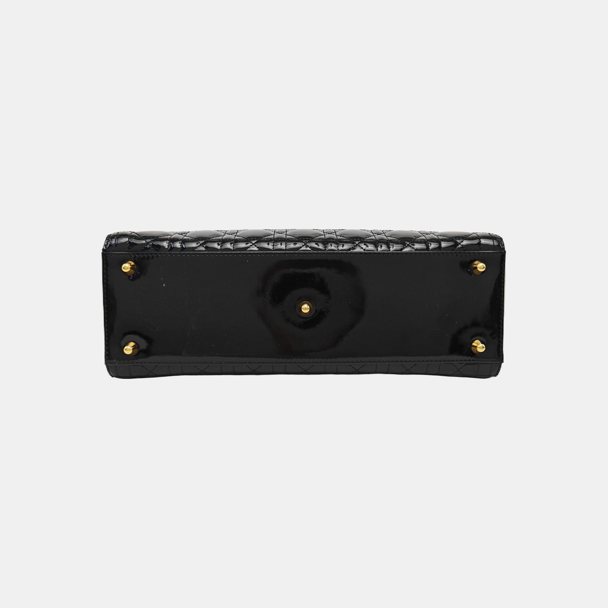 Lady Dior Large Patent Leather Black