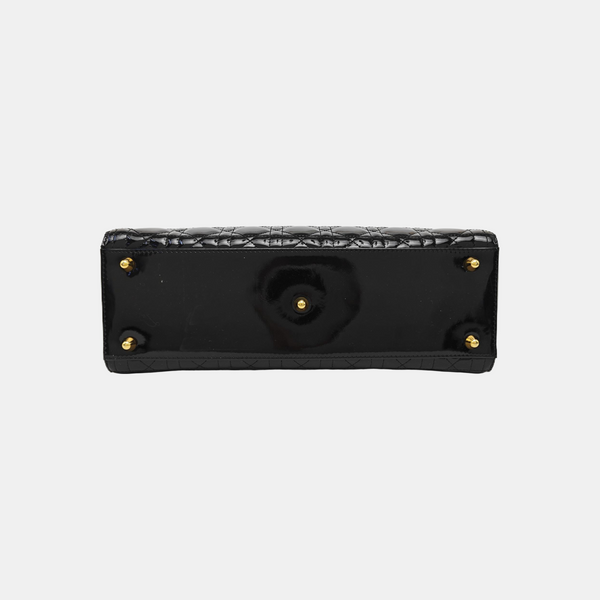 Lady Dior Large Patent Leather Black