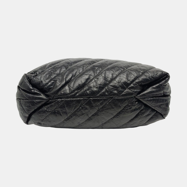 Crush Medium Quilted Calfskin Black