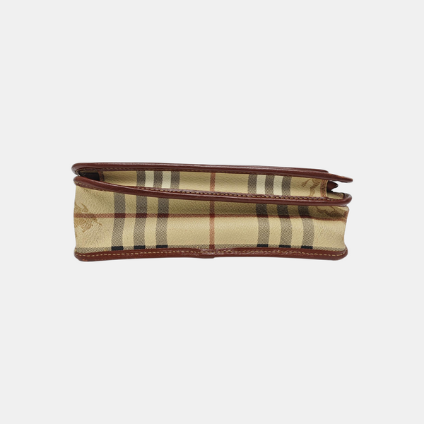 Coated Canvas Shoulder Bag Brown