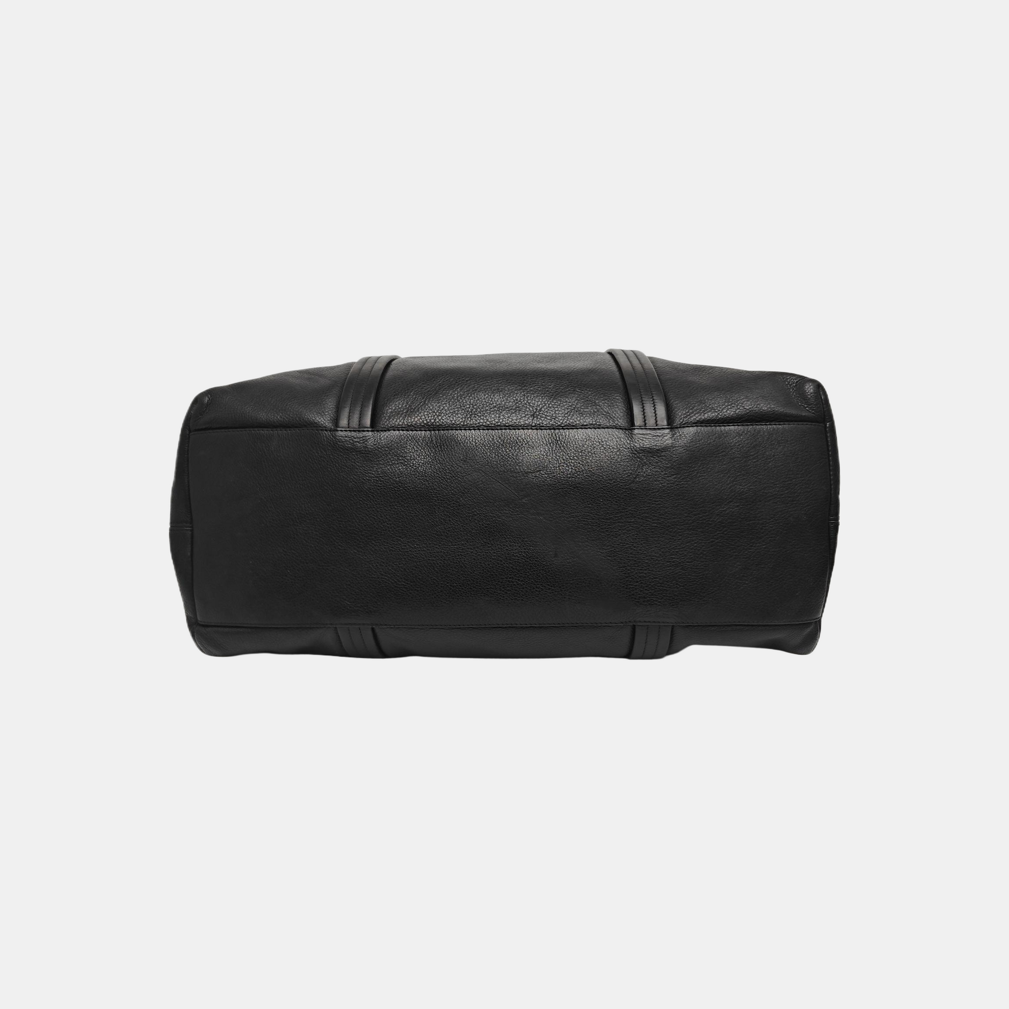 Calfskin Top Handle Bag Black
