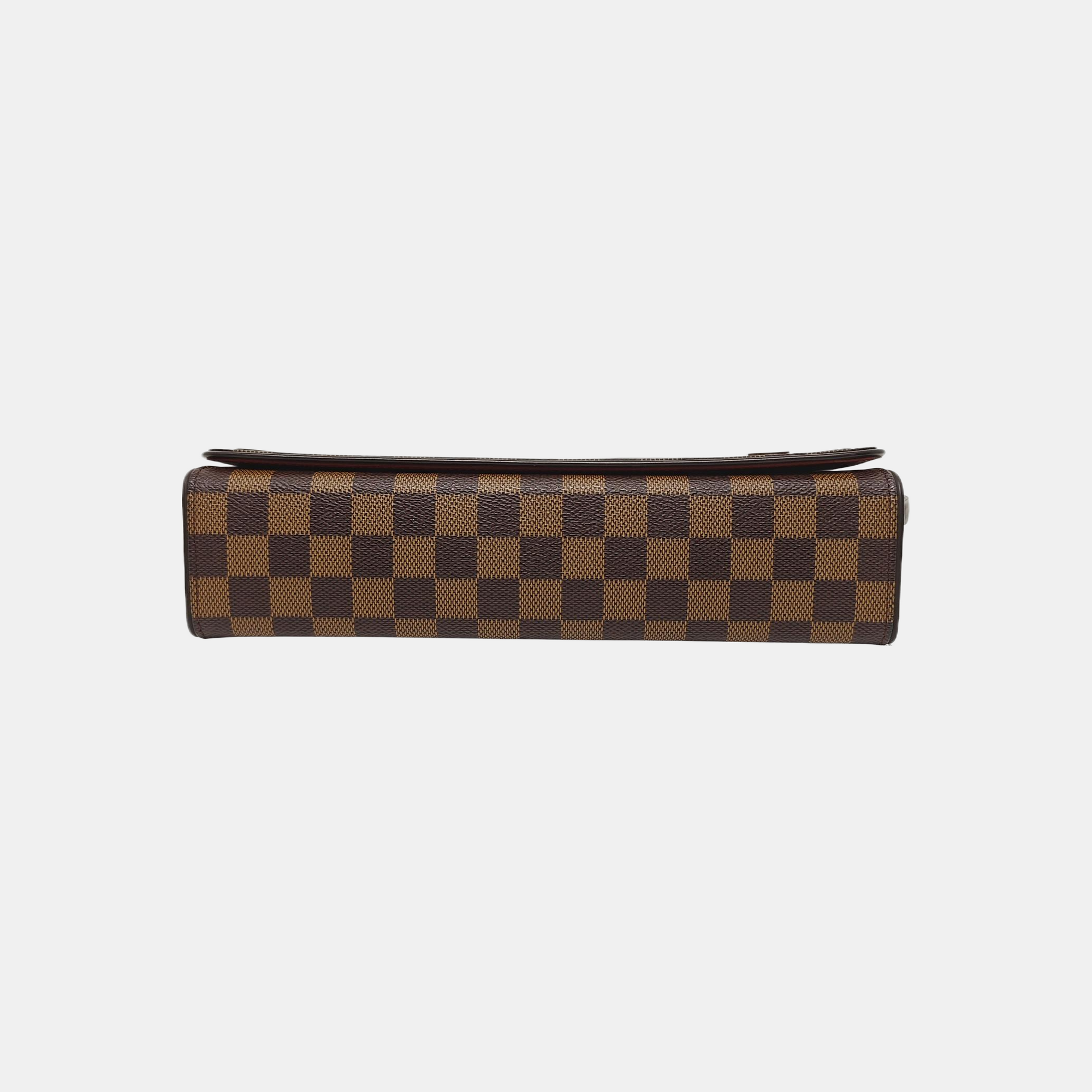 TRIBECA Damier Ebene Coated Canvas Brown