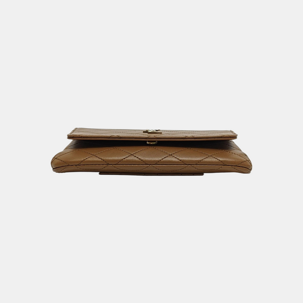 KATE SUPPLE Quilted Lambskin Brown