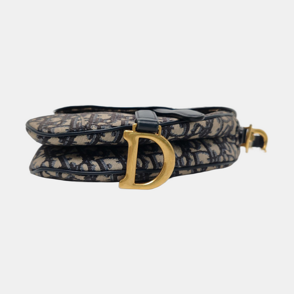 Saddle Mini Oblique Canvas Blue