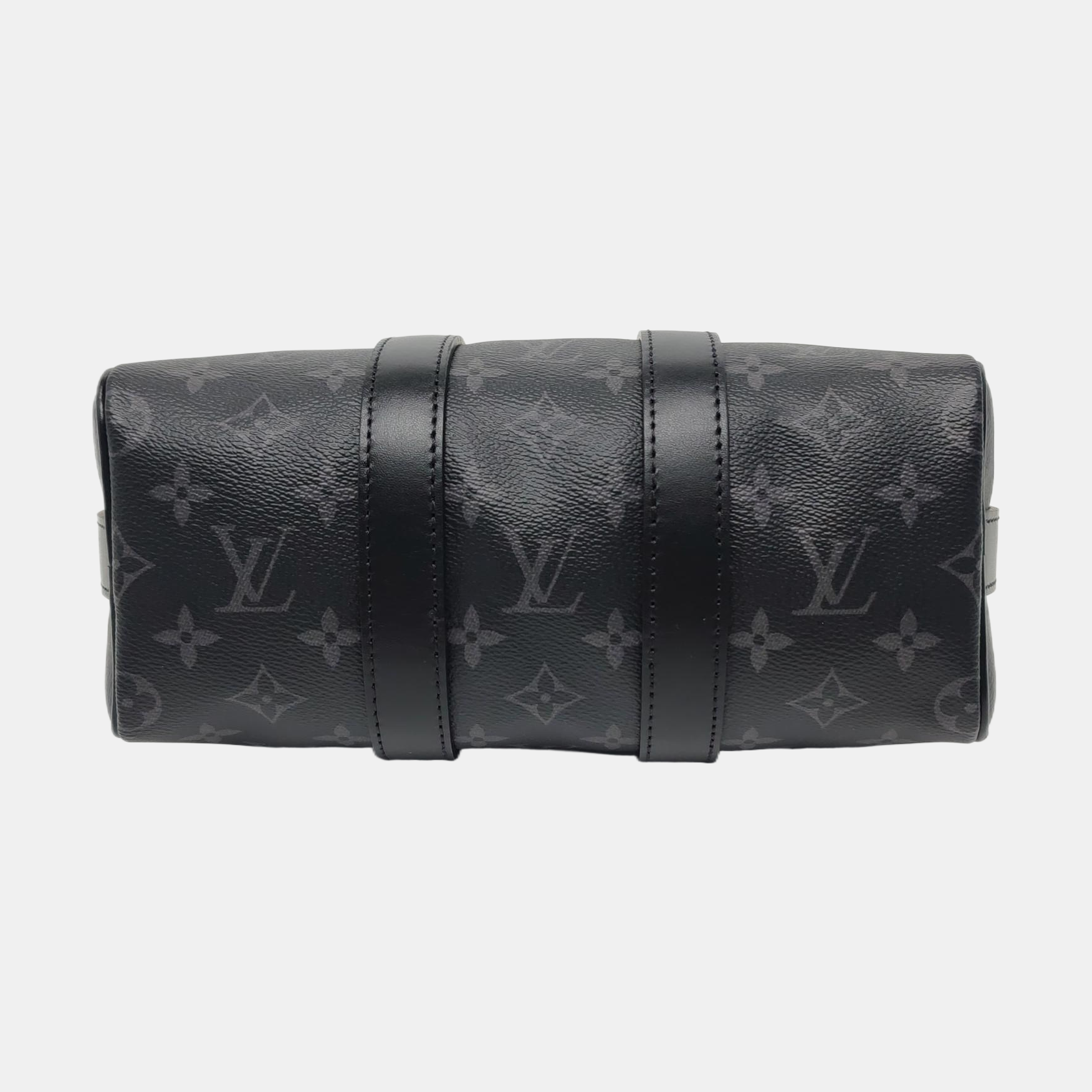 KEEPALL 25 Monogram Coated Canvas Black