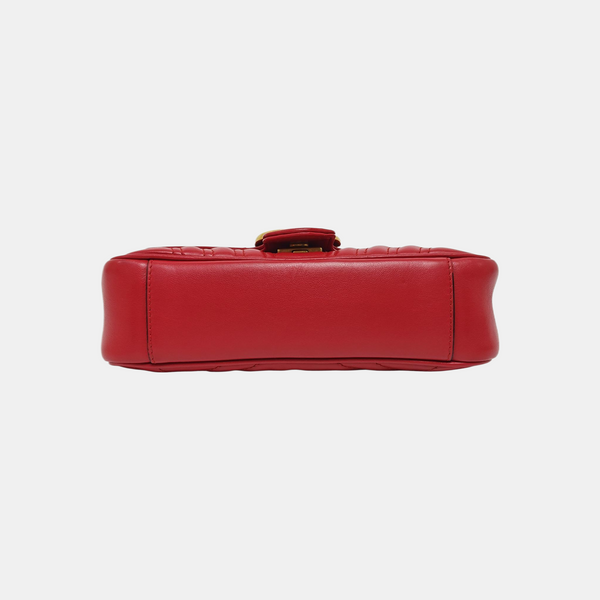 GG Marmont Small Quilted Calfskin Red