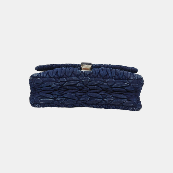 Crystal Quilted Fabric Blue