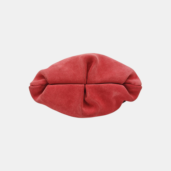 Suede Top Handle Bag Red
