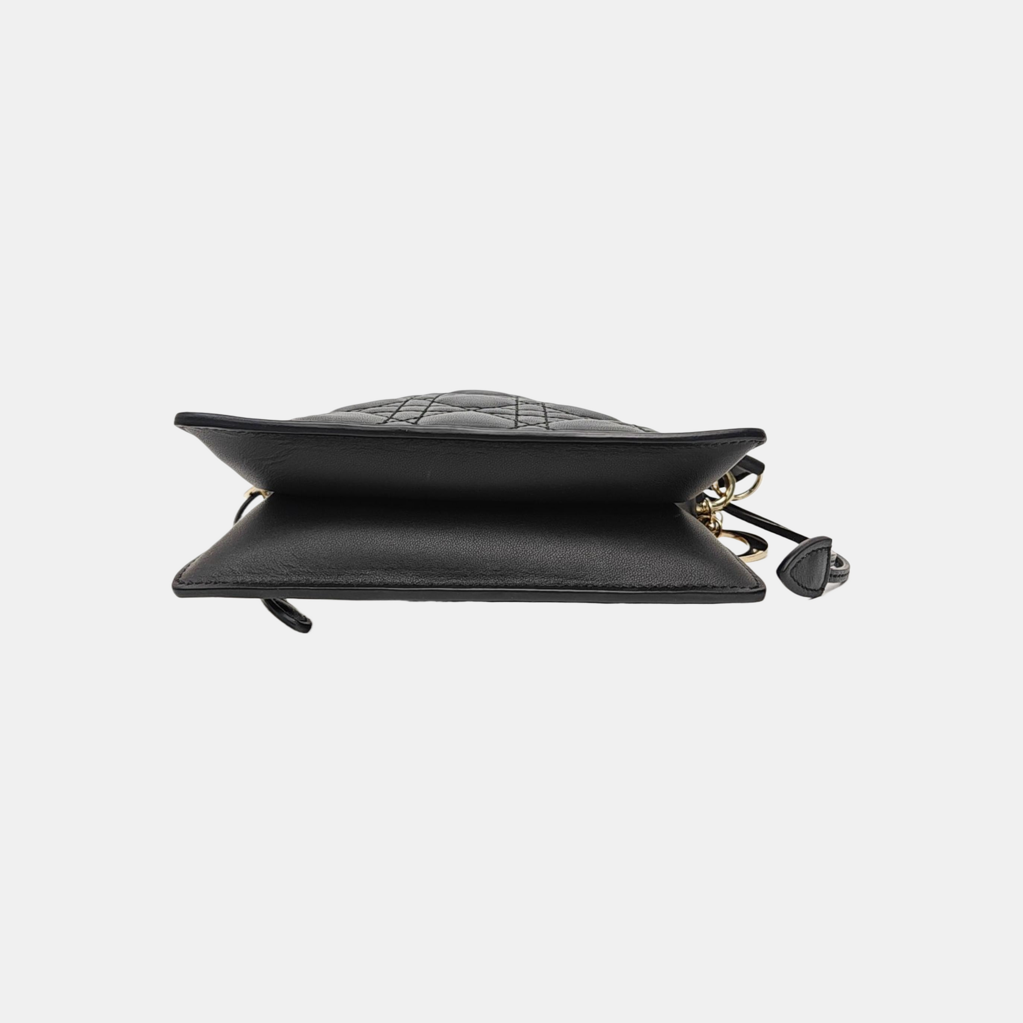 Cannage Lambskin Shoulder Bag Black