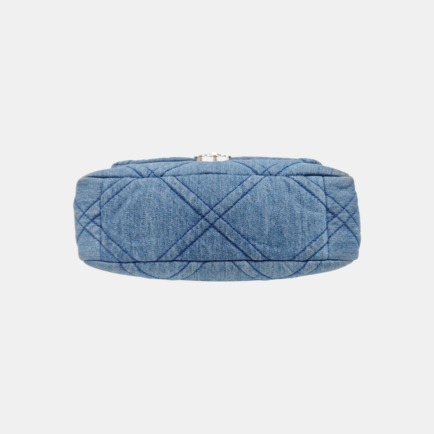 CHANEL 19 Small Quilted Canvas Blue