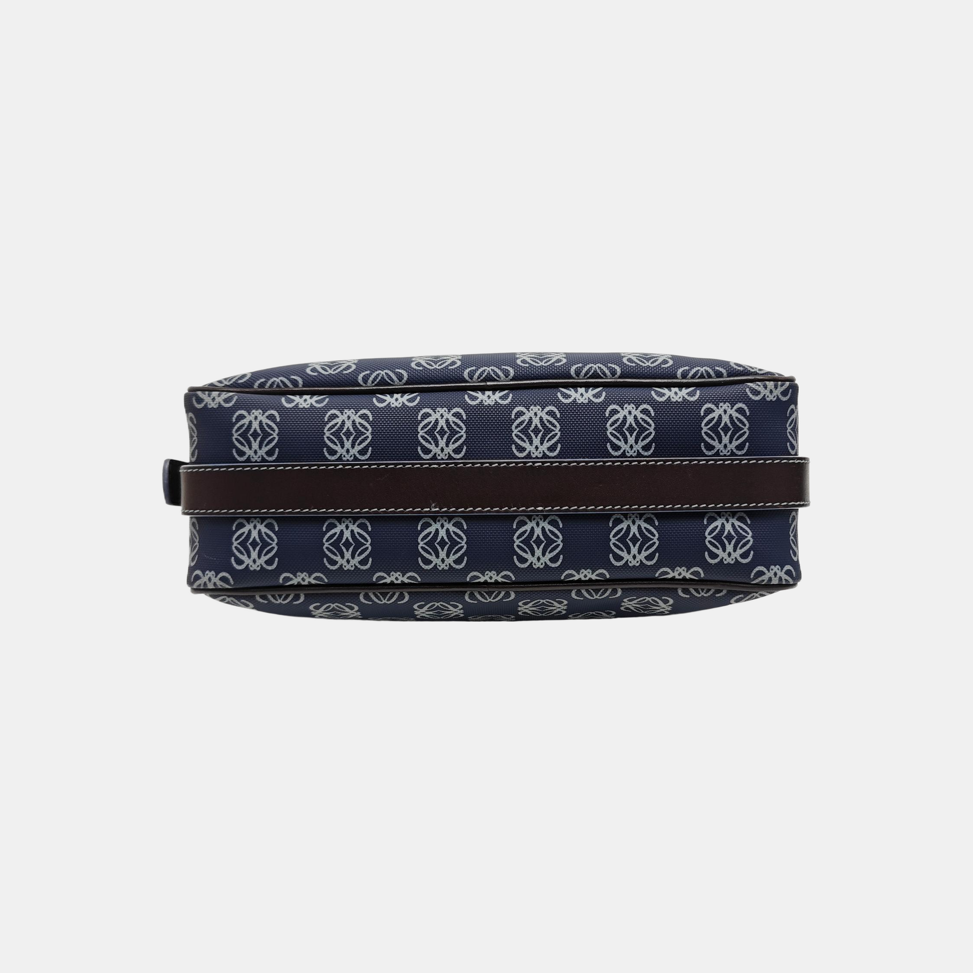 Coated Canvas Shoulder Bag Blue