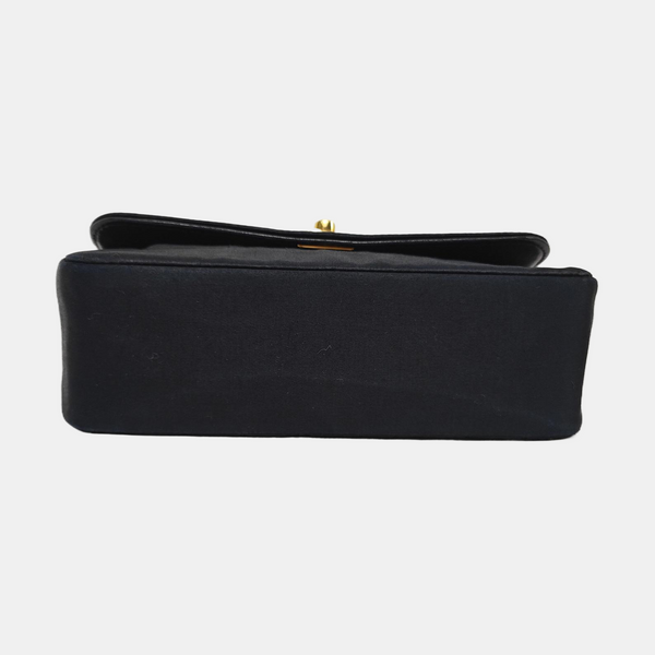 Quilted Silk Satin Black