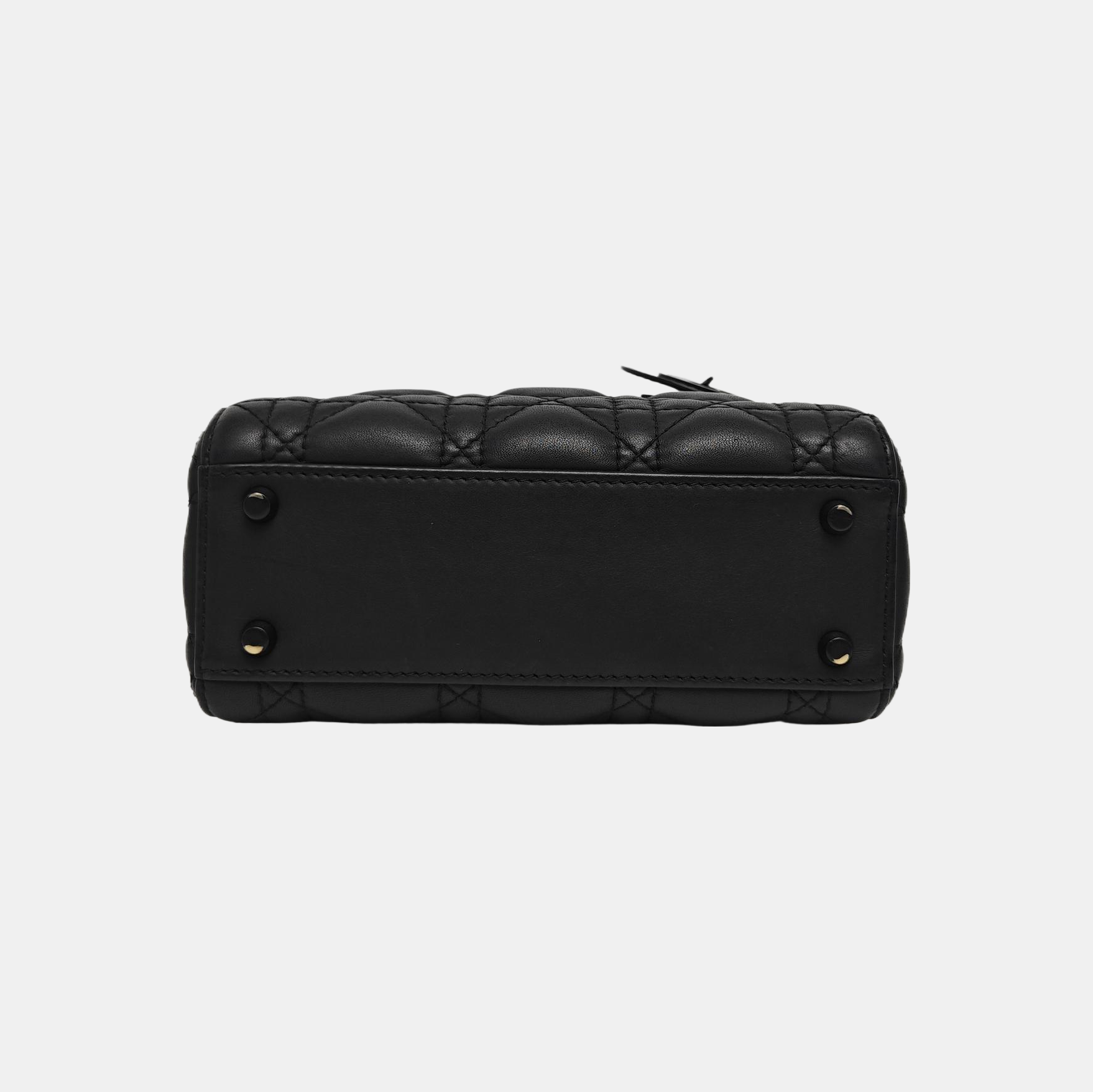 Lady Dior Mini Cannage Lambskin Black