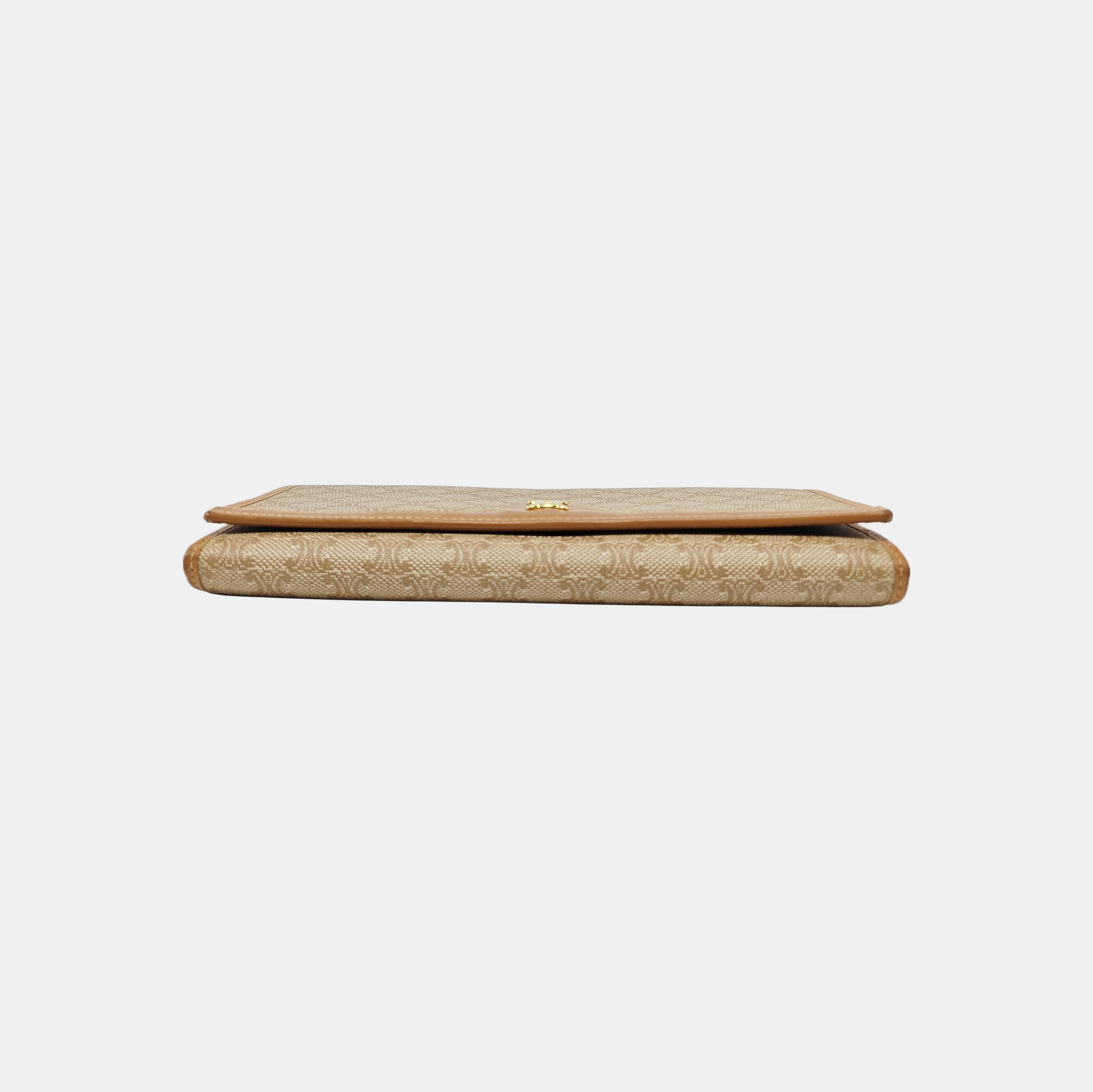 Coated Canvas Wallet Beige