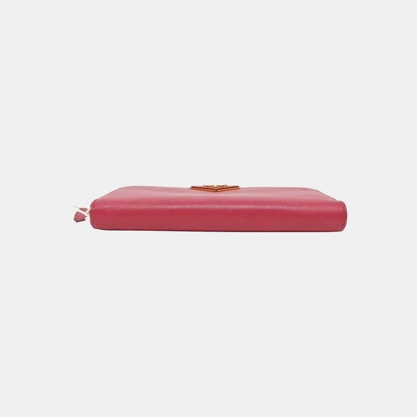 Zippy Wallet Saffiano Calfskin Red Wallet