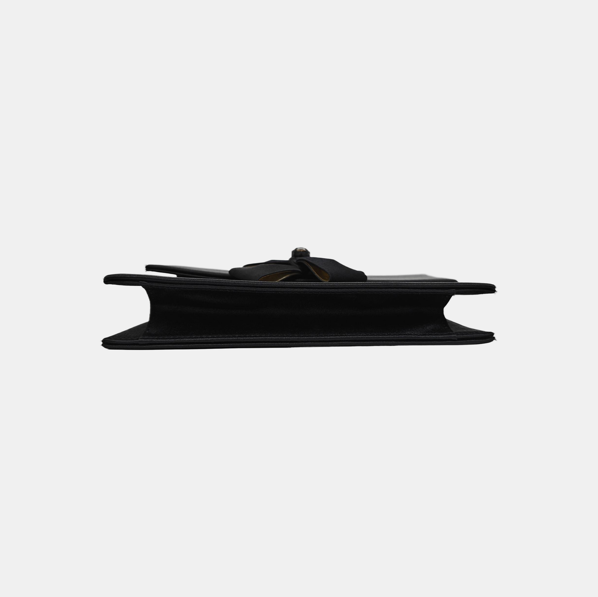 Silk Satin Clutch Black
