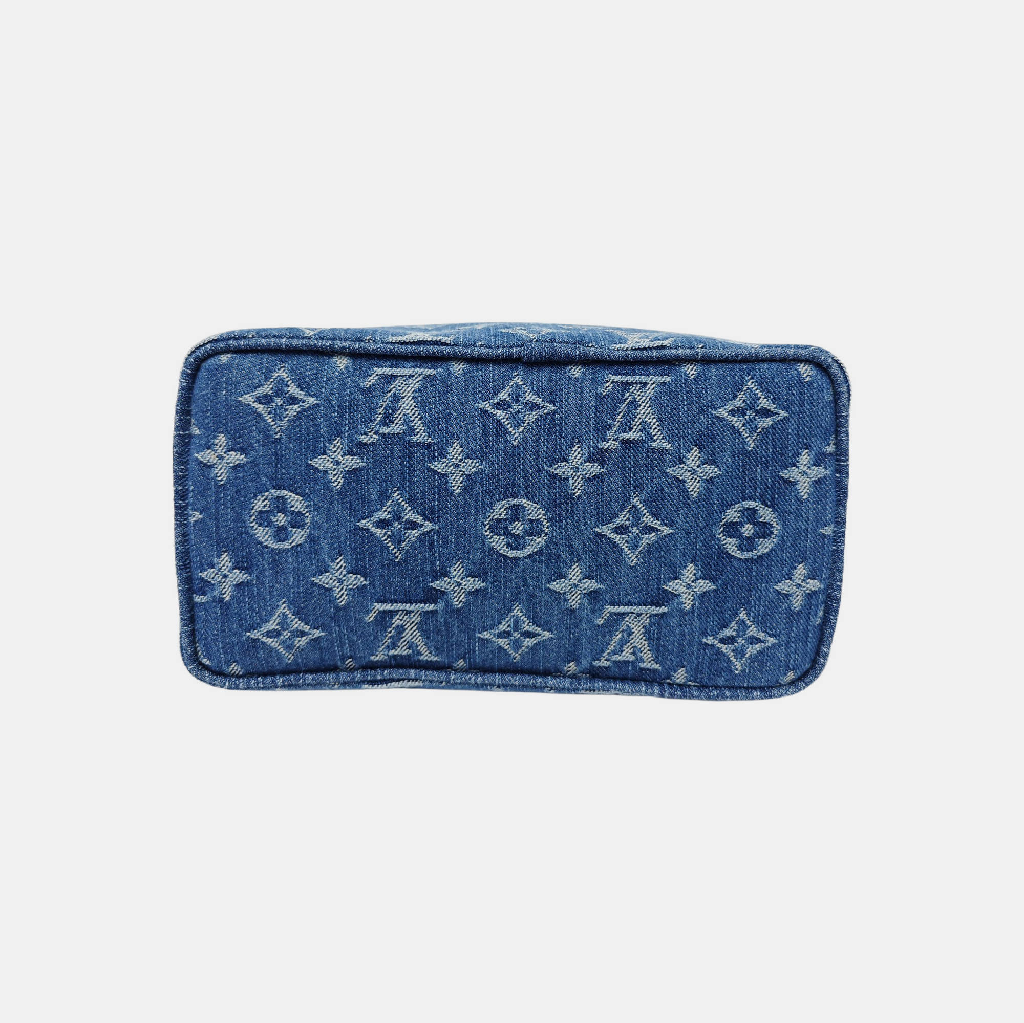 Monogram Denim Top Handle Bag Blue