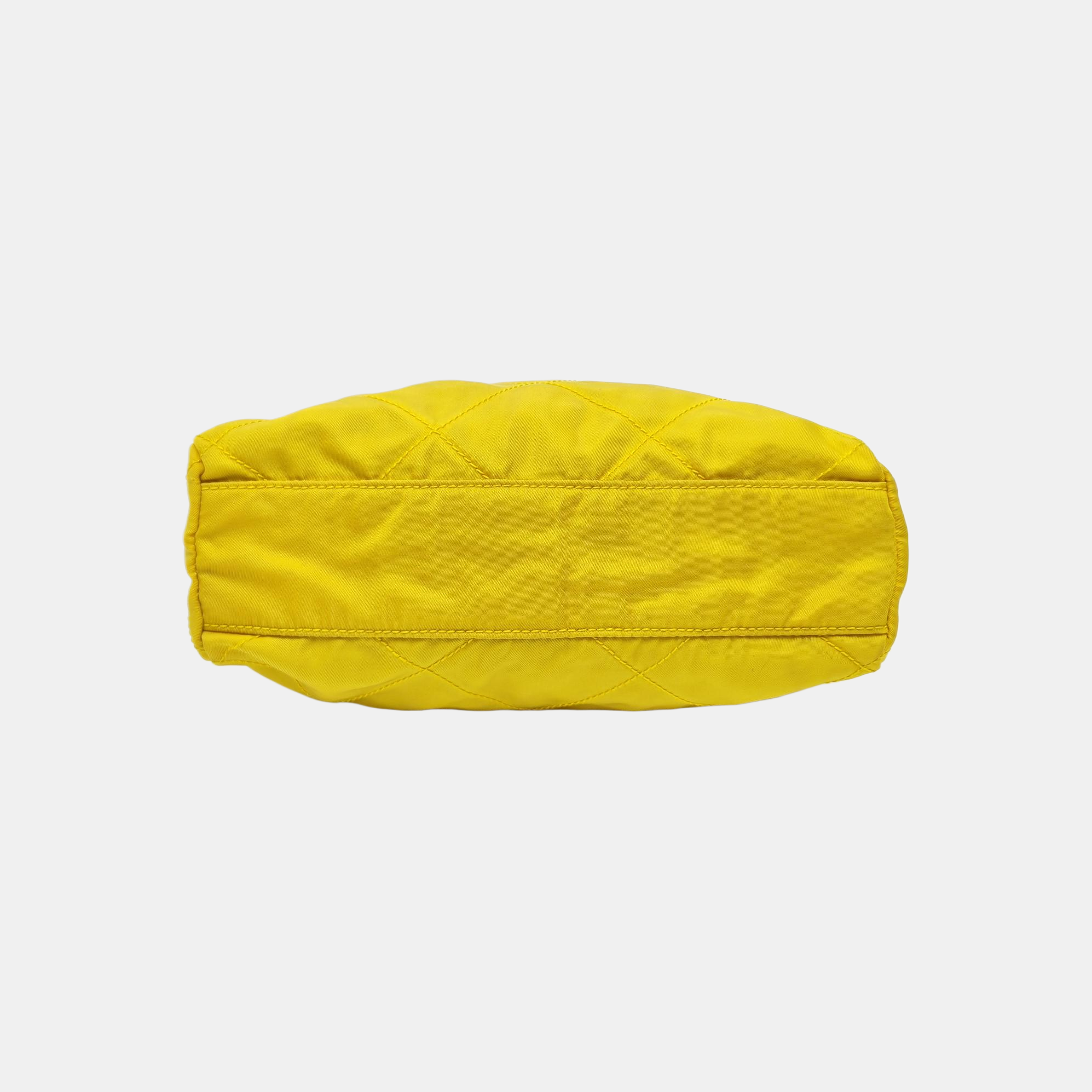Quilted Nylon Shoulder Bag Yellow