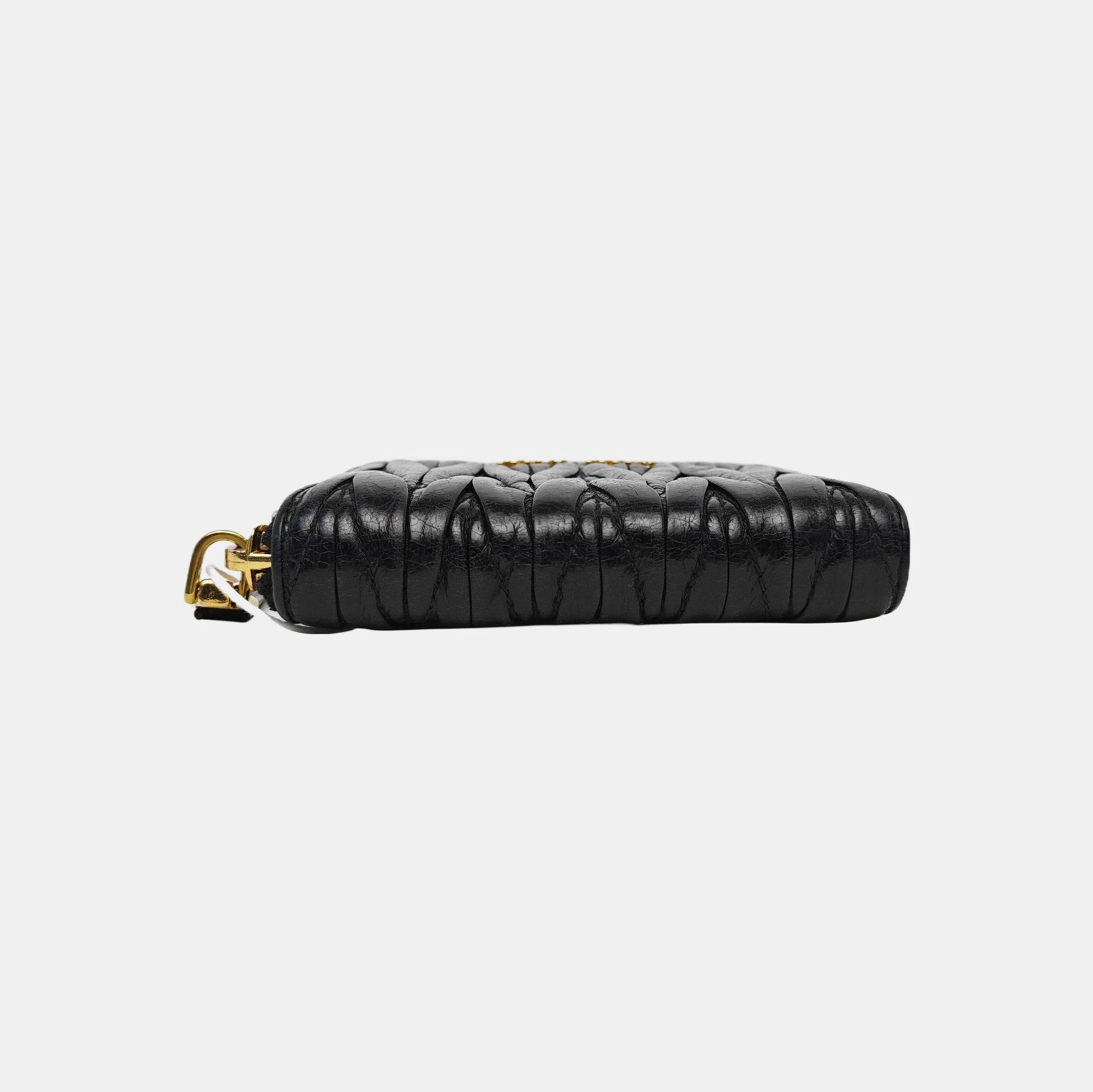 Quilted Lambskin Card Holder Black