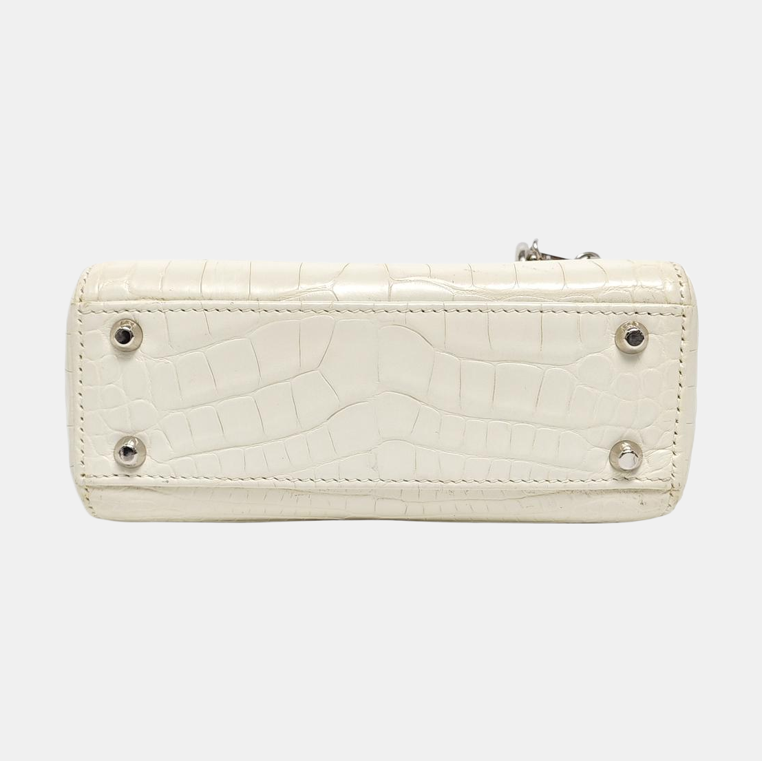 Lady Dior Mini Crocodile White