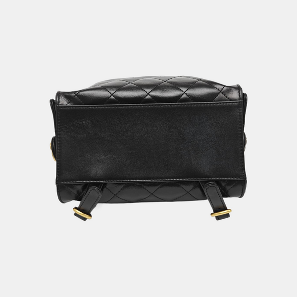 Quilted Calfskin Backpack Black
