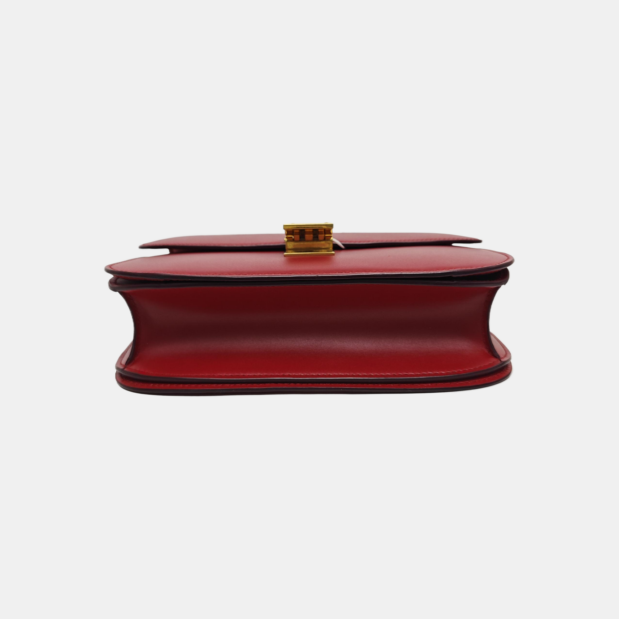 CLASSIC BOX Piel de ternera mediana Roja